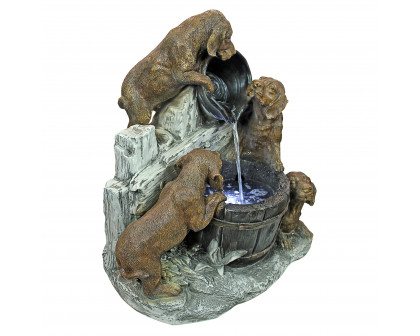 Toscano - Puppy Pail Pour Garden Fountain