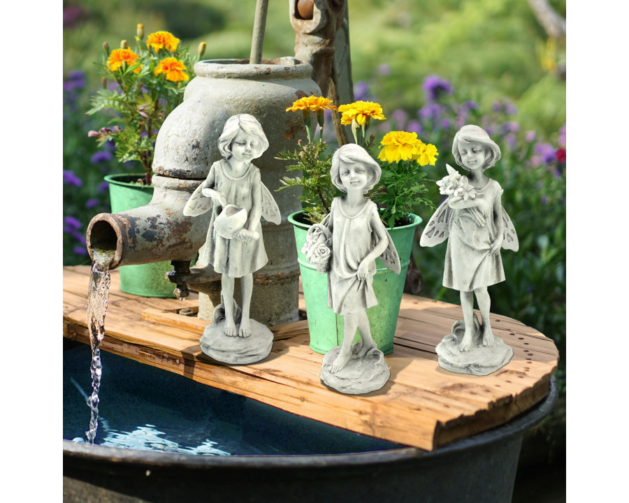 Toscano - Set of 3 Rose Garden Fairy Statues