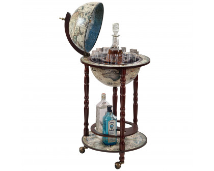 Toscano - Sixteenth-Century Durata Replica Globe Bar Cabinet