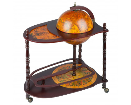 Toscano - Old World Extended Shelf Italian Replica Globe Bar Cart