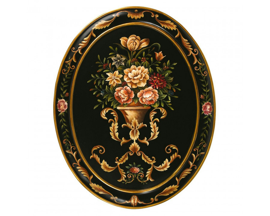 Toscano - Italian Garden Hand-Painted Oval Wall Masterpiece