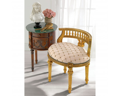 Toscano - French Mademoiselle Cezanne Slipper Chair in Gold Leaf, Faux Leather