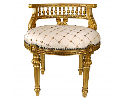 Toscano - French Mademoiselle Cezanne Slipper Chair in Gold Leaf, Faux Leather