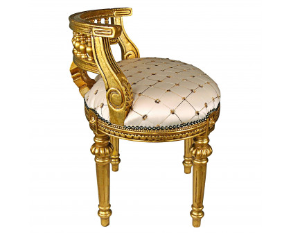 Toscano - French Mademoiselle Cezanne Slipper Chair in Gold Leaf, Faux Leather