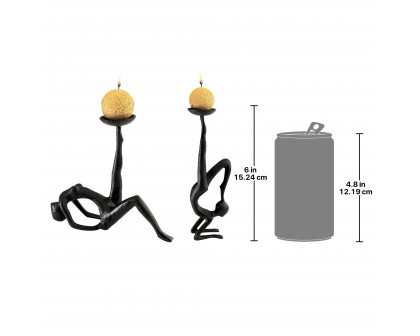 Toscano - Set of 2 Les Acrobates Sculptural Candleholder