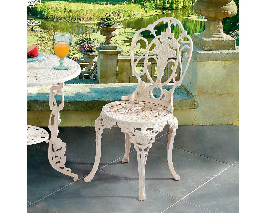 Toscano - Villa Ravello Rose Garden Chair in Ancient Ivory, Iron