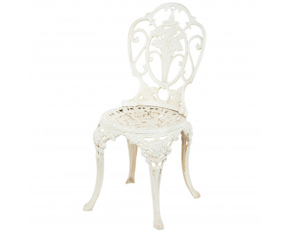 Toscano - Villa Ravello Rose Garden Chair in Ancient Ivory, Iron