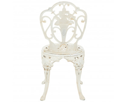 Toscano - Villa Ravello Rose Garden Chair in Ancient Ivory, Iron