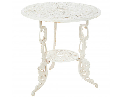 Toscano - Villa Ravello Rose Garden Table in Ancient Ivory, Iron