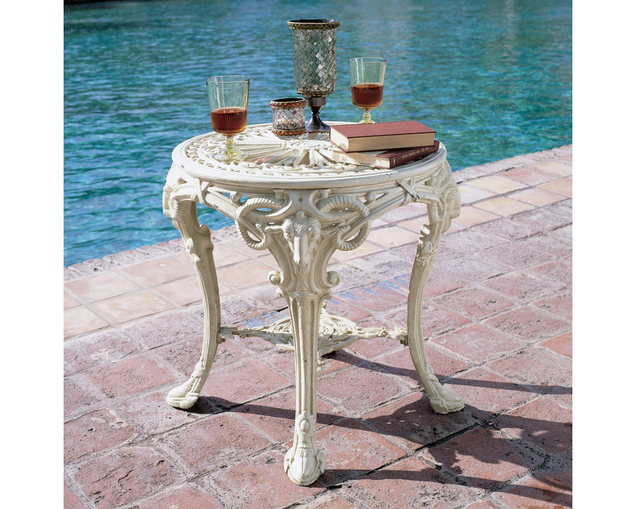 Toscano - Regent Park Victorian Garden Table in Ancient Ivory, Iron