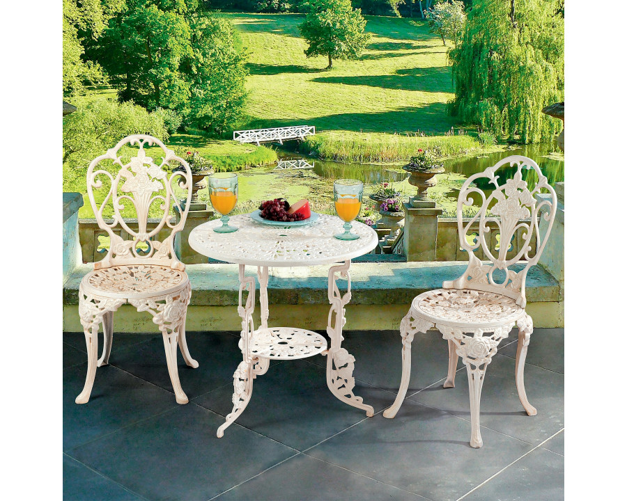 Toscano - Set of Villa Ravello Rose Garden Table and 2 Chairs