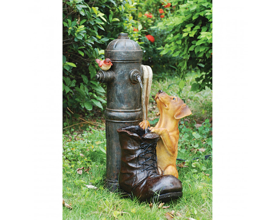 Toscano - Fire Hydrant Pooch Sculptural Fountain