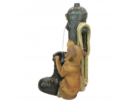 Toscano - Fire Hydrant Pooch Sculptural Fountain