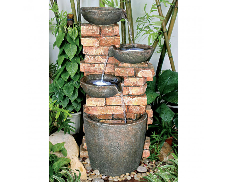 Toscano - Stacked Bricks Cascading Garden Fountain