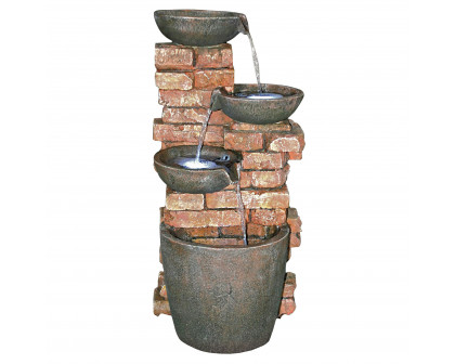 Toscano - Stacked Bricks Cascading Garden Fountain