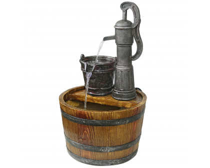 Toscano - Cistern Well Pump Barrel Garden Fountain