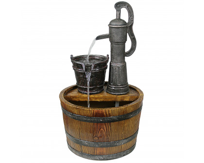 Toscano - Cistern Well Pump Barrel Garden Fountain