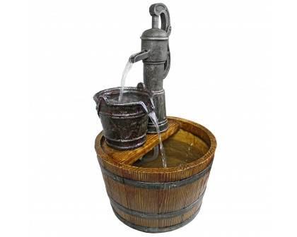 Toscano - Cistern Well Pump Barrel Garden Fountain