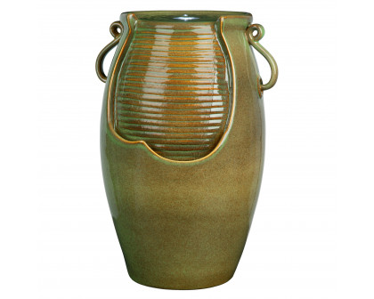 Toscano - Ceramic Rippling Jar Garden Fountain