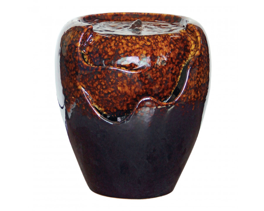 Toscano - Burnt Umbra Ceramic Jar Garden Fountain