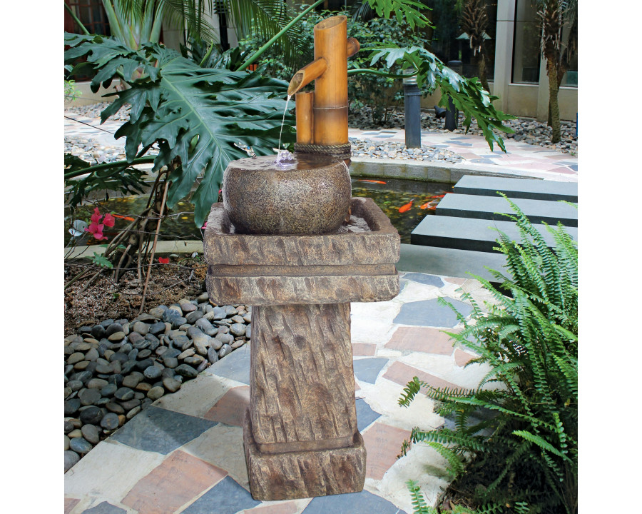 Toscano - Bamboo Wellspring Pedestal Garden Fountain