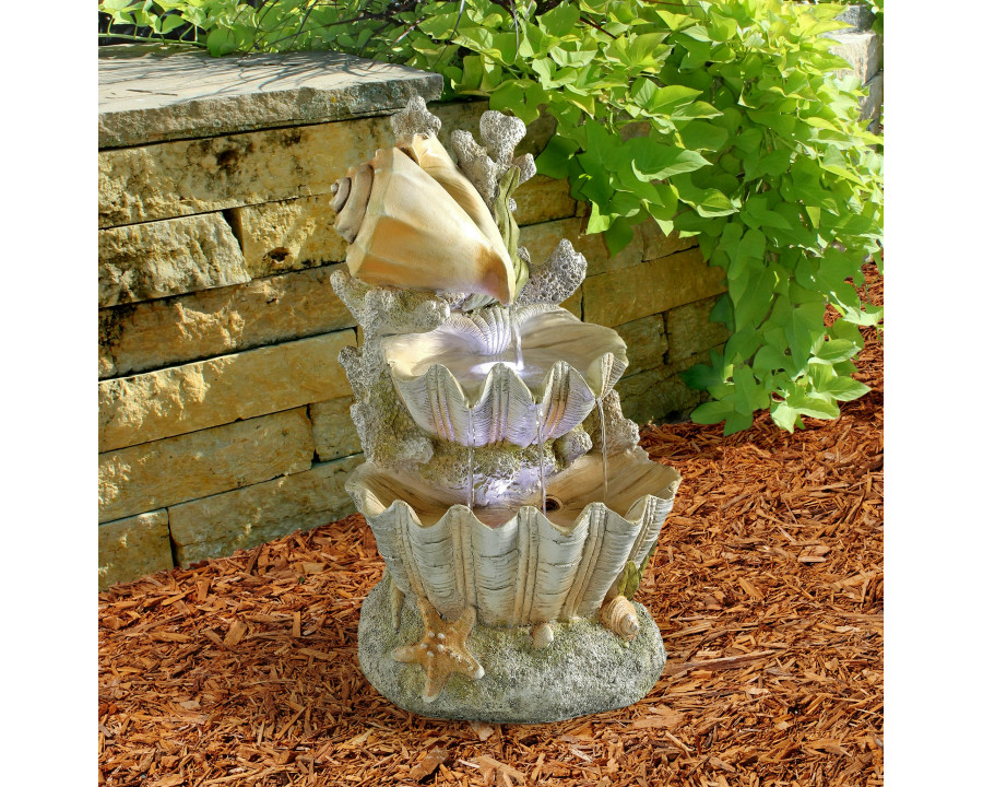 Toscano - Ocean Bounty Cascading Shell Garden Fountain