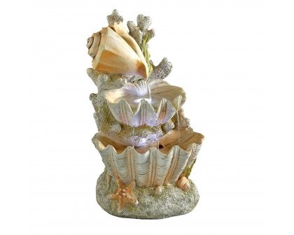 Toscano - Ocean Bounty Cascading Shell Garden Fountain