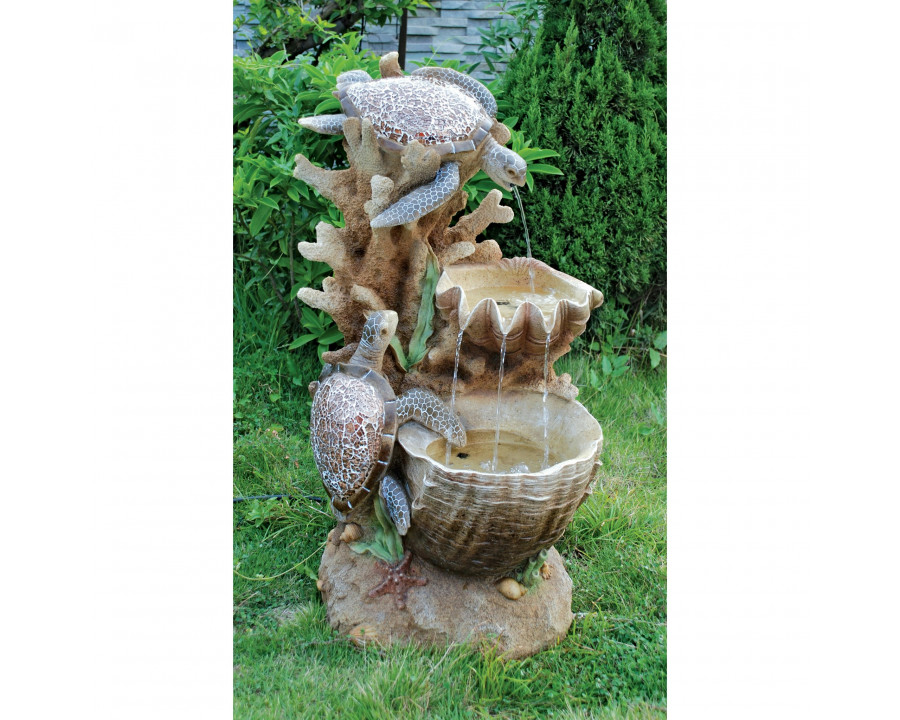 Toscano - Turtle Cove Cascading Sculptural Fountain