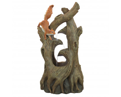 Toscano - Tree Squirrel Cascading Sculptural Fountain