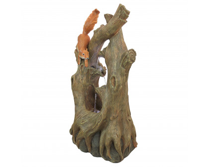 Toscano - Tree Squirrel Cascading Sculptural Fountain