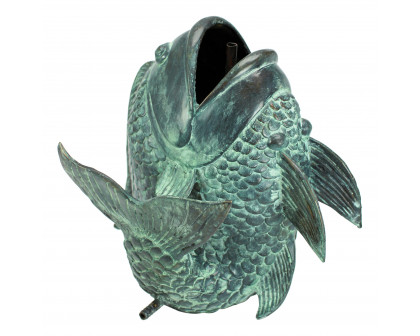 Toscano Dancing Asian Fish Spitting Medium Garden Statue