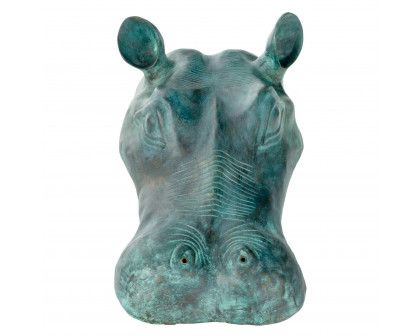 Toscano - Spitting Hippo Head Garden Statue