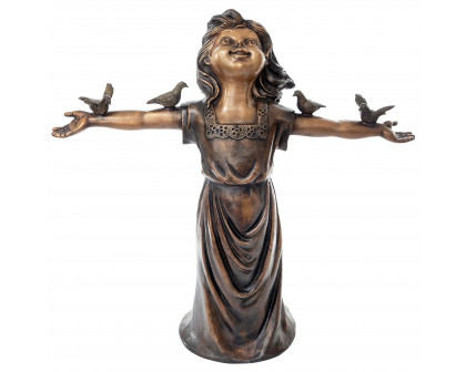 Toscano - Basking in Gods Glory Little Girl Garden Statue