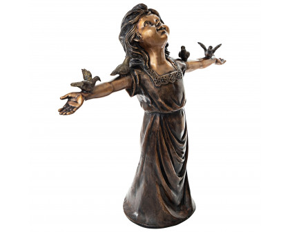 Toscano - Basking in Gods Glory Little Girl Garden Statue