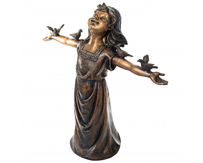 Toscano - Basking in Gods Glory Little Girl Garden Statue