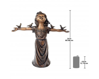 Toscano - Basking in Gods Glory Little Girl Garden Statue