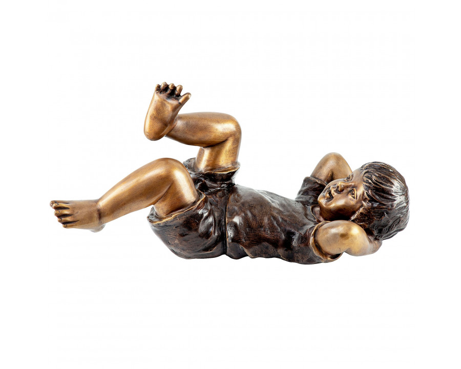 Toscano - Lazy DaysResting Boy Piped Garden Statue