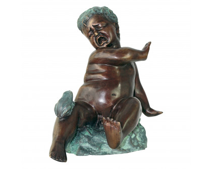 Toscano - Child Splashy Surprise Spitting Frog Garden Statue