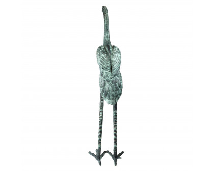 Toscano Crane Piped Large Garden Statue - Straight Neck