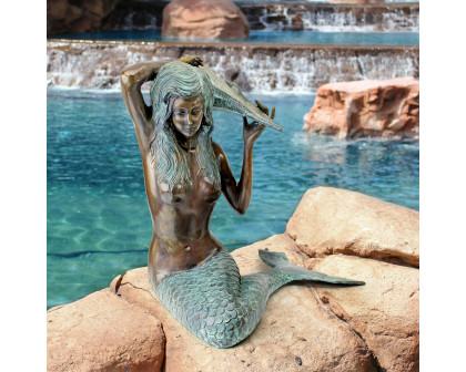 Toscano - Mermaid of the Isle of Capri Piped Garden Statue