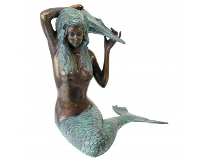 Toscano Mermaid of the Isle of Capri Piped Garden Statue - Medium