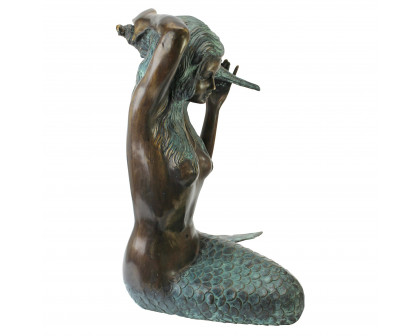 Toscano Mermaid of the Isle of Capri Piped Garden Statue - Medium