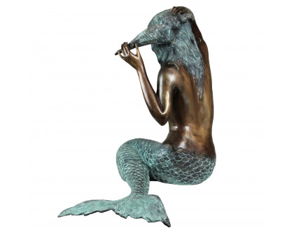 Toscano Mermaid of the Isle of Capri Piped Garden Statue - Large