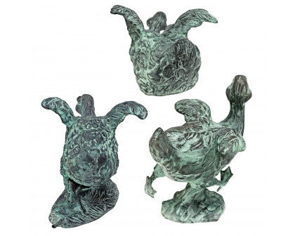 Toscano - Set of 3 Lindell Pond Ducks Spitting Garden Statues