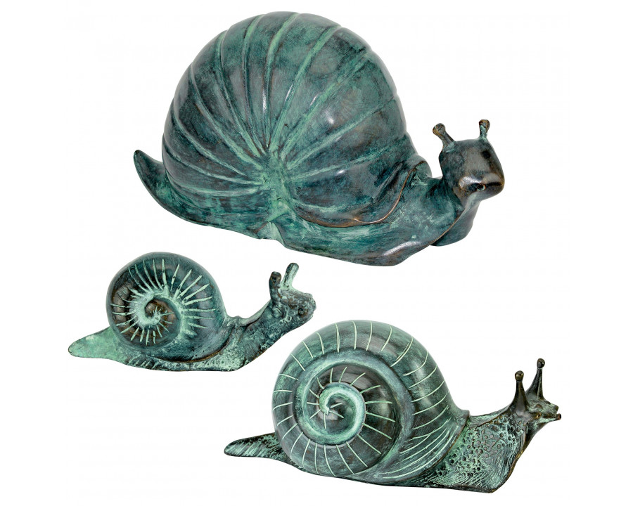 Toscano - Set of 3 Land Snails Garden Statues