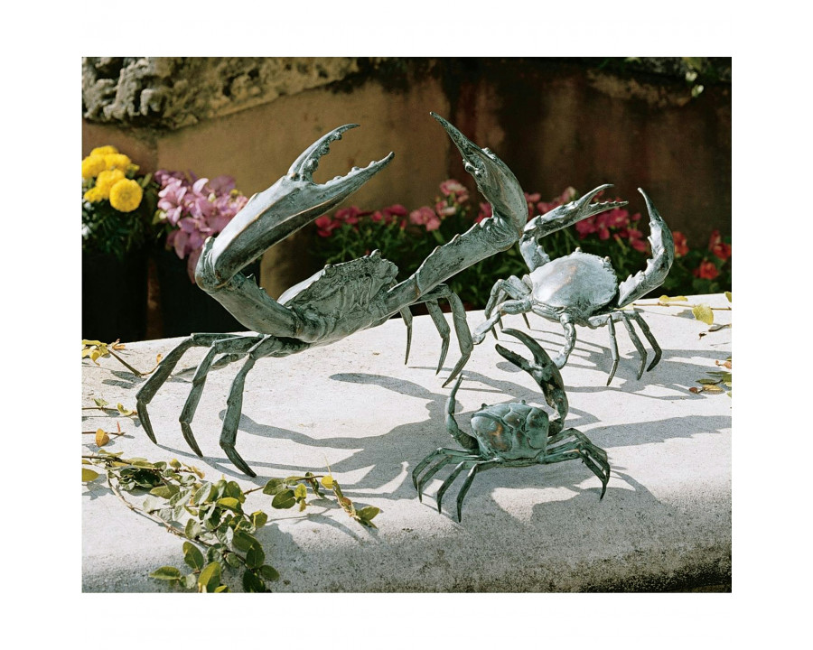 Toscano - Set of 3 Crab Garden Statues