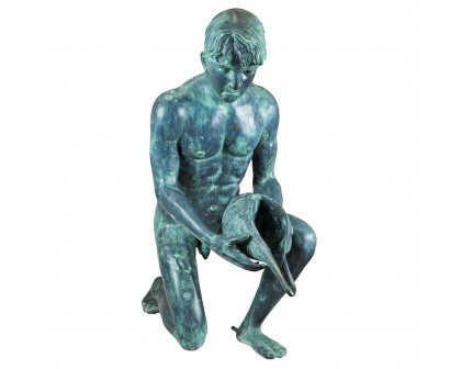 Toscano - Man with Shell Piped Garden Statue