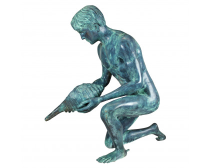 Toscano - Man with Shell Piped Garden Statue