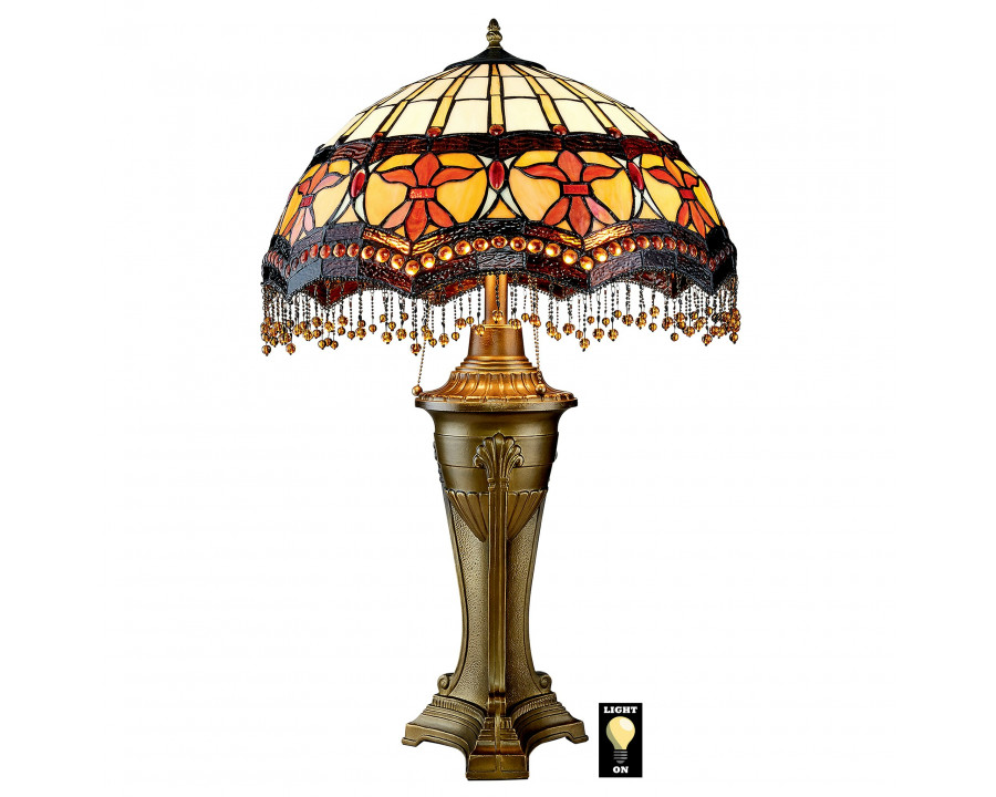 Toscano - Victorian Parlor Tiffany-Style Table Lamp in Stained Glass