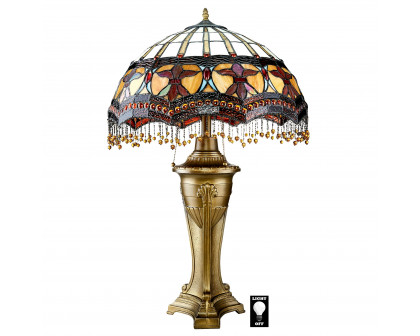 Toscano - Victorian Parlor Tiffany-Style Table Lamp in Stained Glass